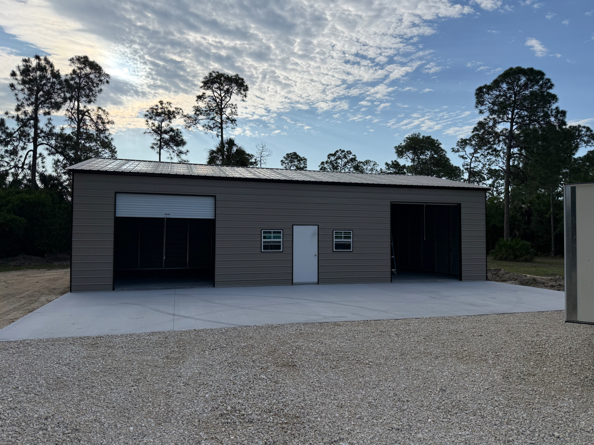 Bronze metal workshop with dual drive-through bays in Golden Gate Estates